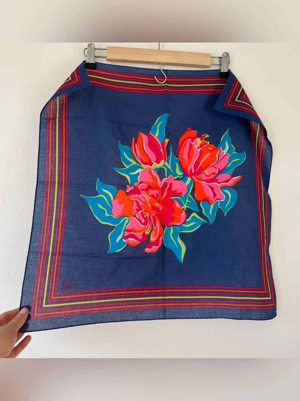 Vintage Gap Square Scarf Floral